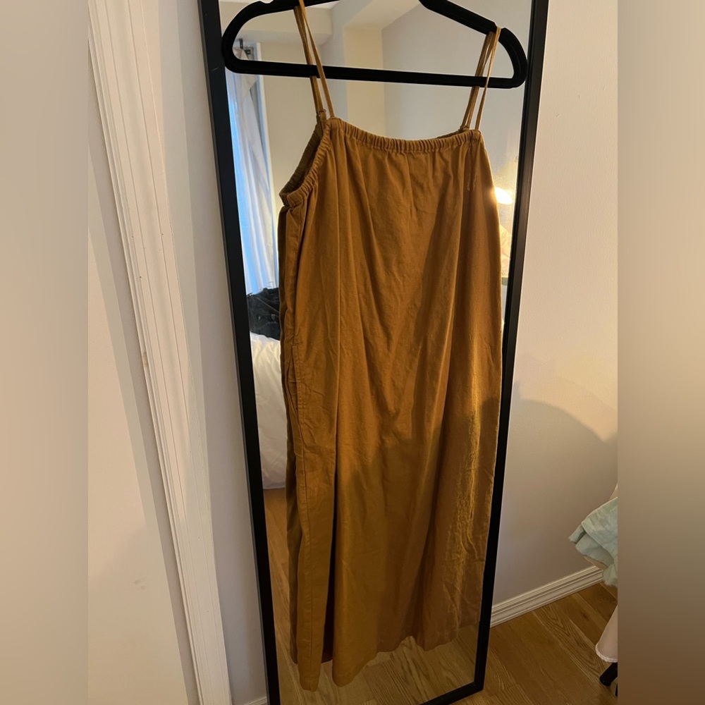 burnt orange/brown midi dress